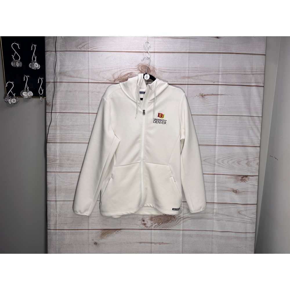 Cutter & Buck University of Denver Hoodie XL Cream Full Zip DU Sweatshirt Mens